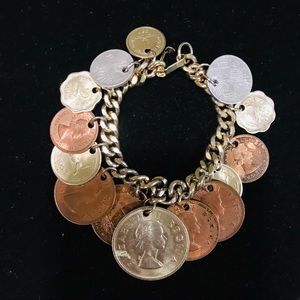 Vintage South Africa Coins Charm Money  Bracelet